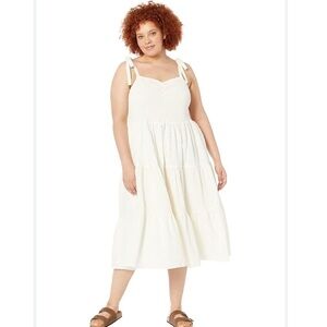 Madewell Lighthouse Eyelet Lucie Tie-Strap Tiered Midi Dress 3X NWT